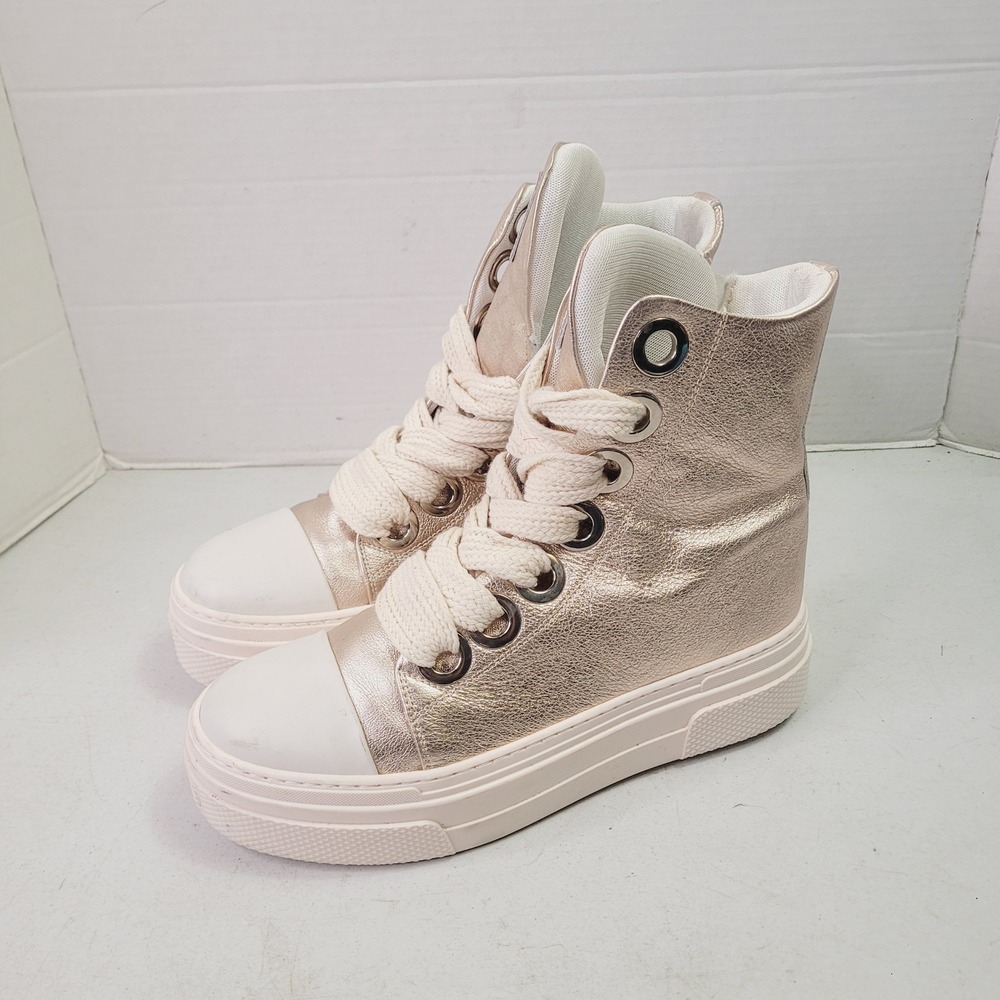 Cristian Zerotre CR03 Platform Sneakers Women's sz 10.5 (EU 41) Metallic Rose